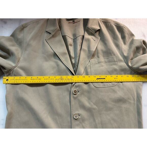 Tommy Bahama Jacket 100% Silk Blazer Men’s XL Unstructured‎ Pockets Tan/Khaki - Picture 14 of 16